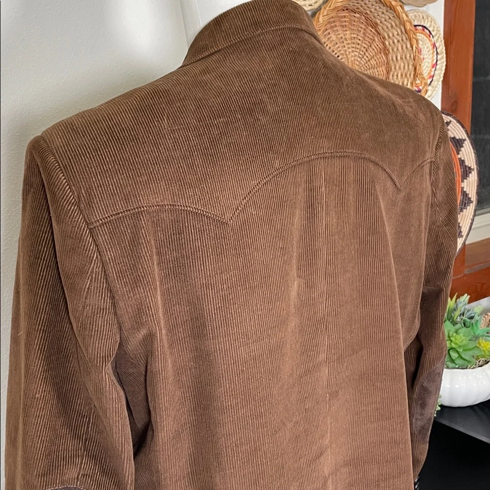 Vintage Brown Corduroy Blazer Mens Size 46R Western Cowboy Jacket Sport Coat